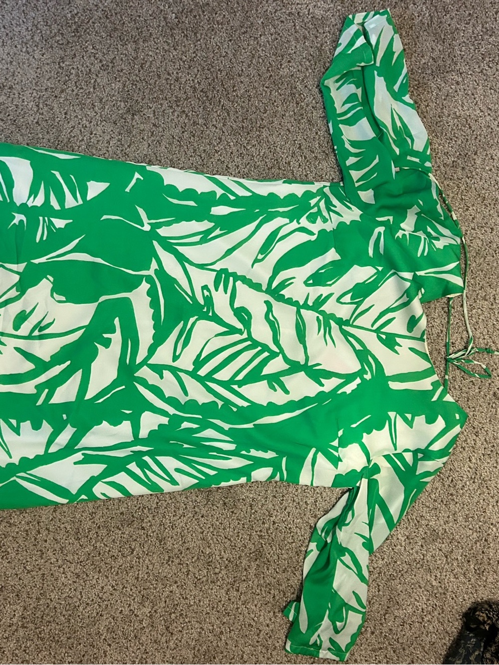 Lilly Pulitzer Green and White Palm Print Dress